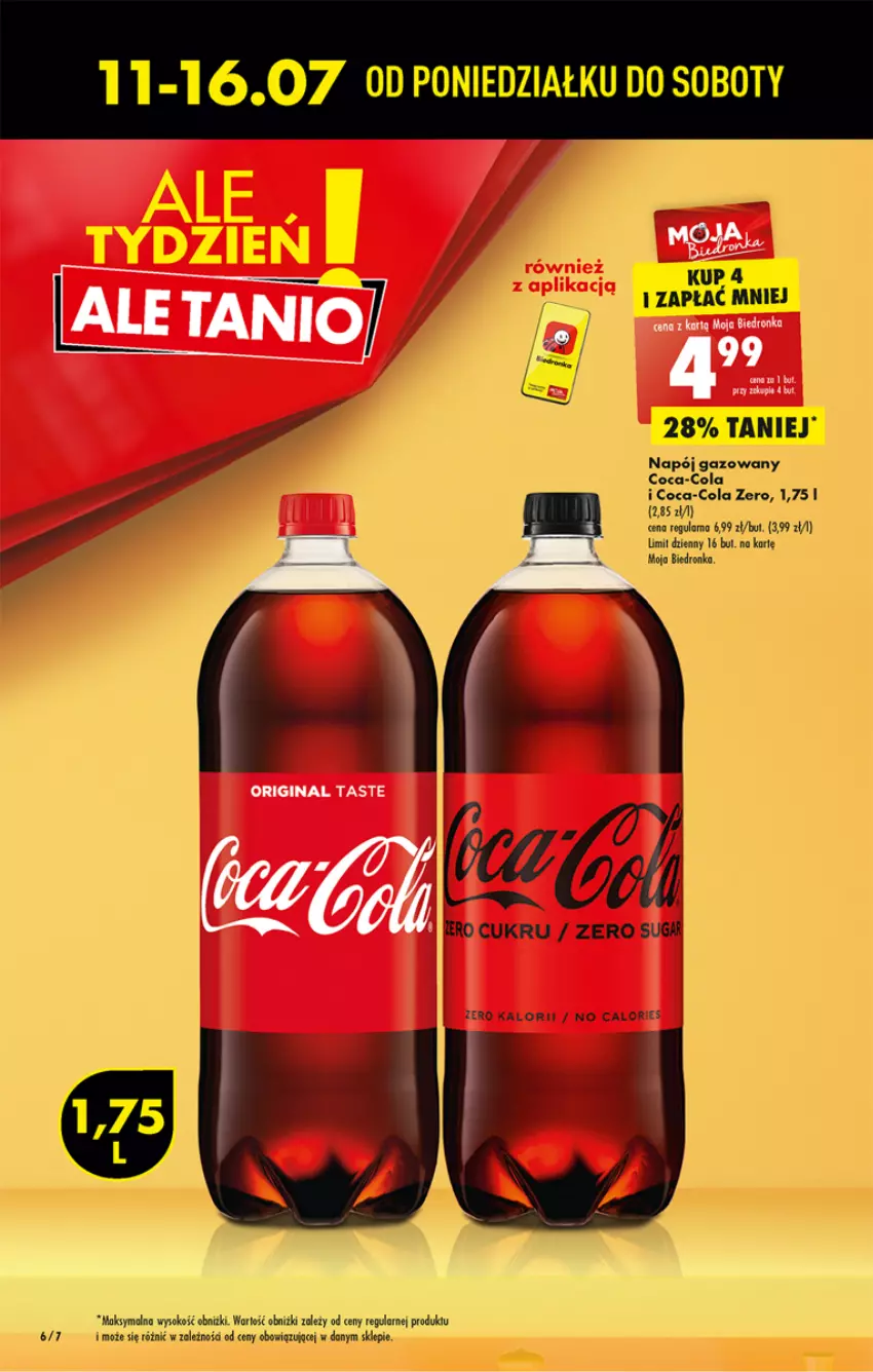 Gazetka promocyjna Biedronka - ważna 11.07 do 16.07.2022 - strona 6 - produkty: Coca-Cola, Sok