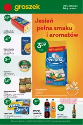 Gazetka promocyjna Groszek - Gazetka - ważna od 27.09 do 27.09.2022 - strona 1 - produkty: Piwo, Lubella, Makaron, Ciastka, Kawa rozpuszczalna, Ser, Gin, Gra, 7up, Bell, Pasztet, Mirinda, Kawa, Pepsi, Edam, Bella, Jacobs, Napój, Oreo