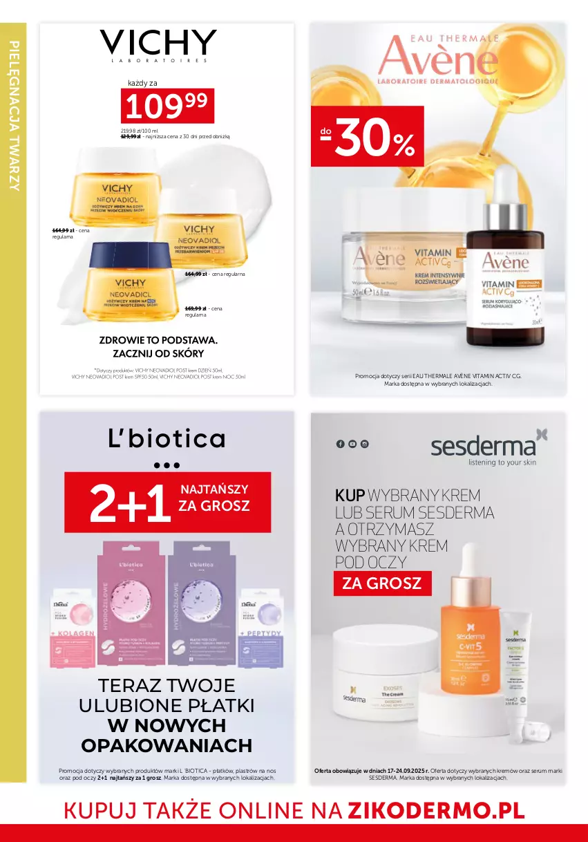 Gazetka promocyjna Ziko - Gazetka Ziko Dermo - ważna 17.09 do 01.10.2025 - strona 12 - produkty: Avène, Krem pod oczy, Rum, Ser, Serum, Sesderma, Tera