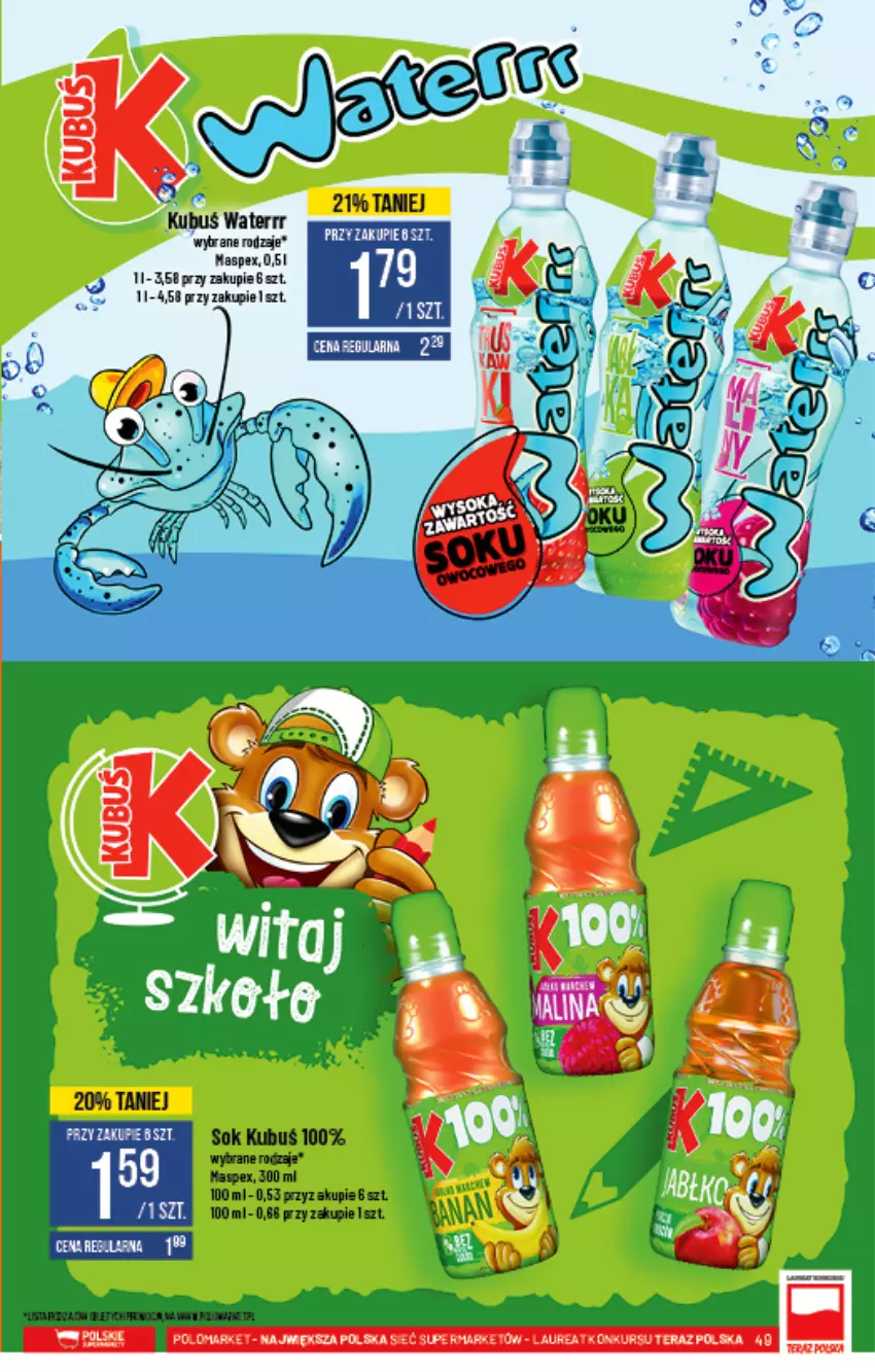 Gazetka promocyjna PoloMarket - Gazetka pomocyjna - ważna 25.08 do 31.08.2021 - strona 49 - produkty: Kubuś