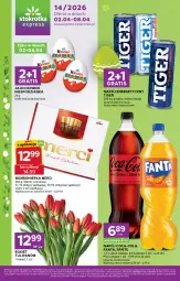 Gazetka promocyjna Stokrotka - Stokrotka Express - Gazetka - ważna od 08.04 do 08.04.2026 - strona 1 - produkty: Sos, Gra, Napój energetyczny, Tulipan, Coca-Cola, Tiger, Bukiet, Fanta, Sprite, Napój, Merci, Mięso, Kinder, Fa
