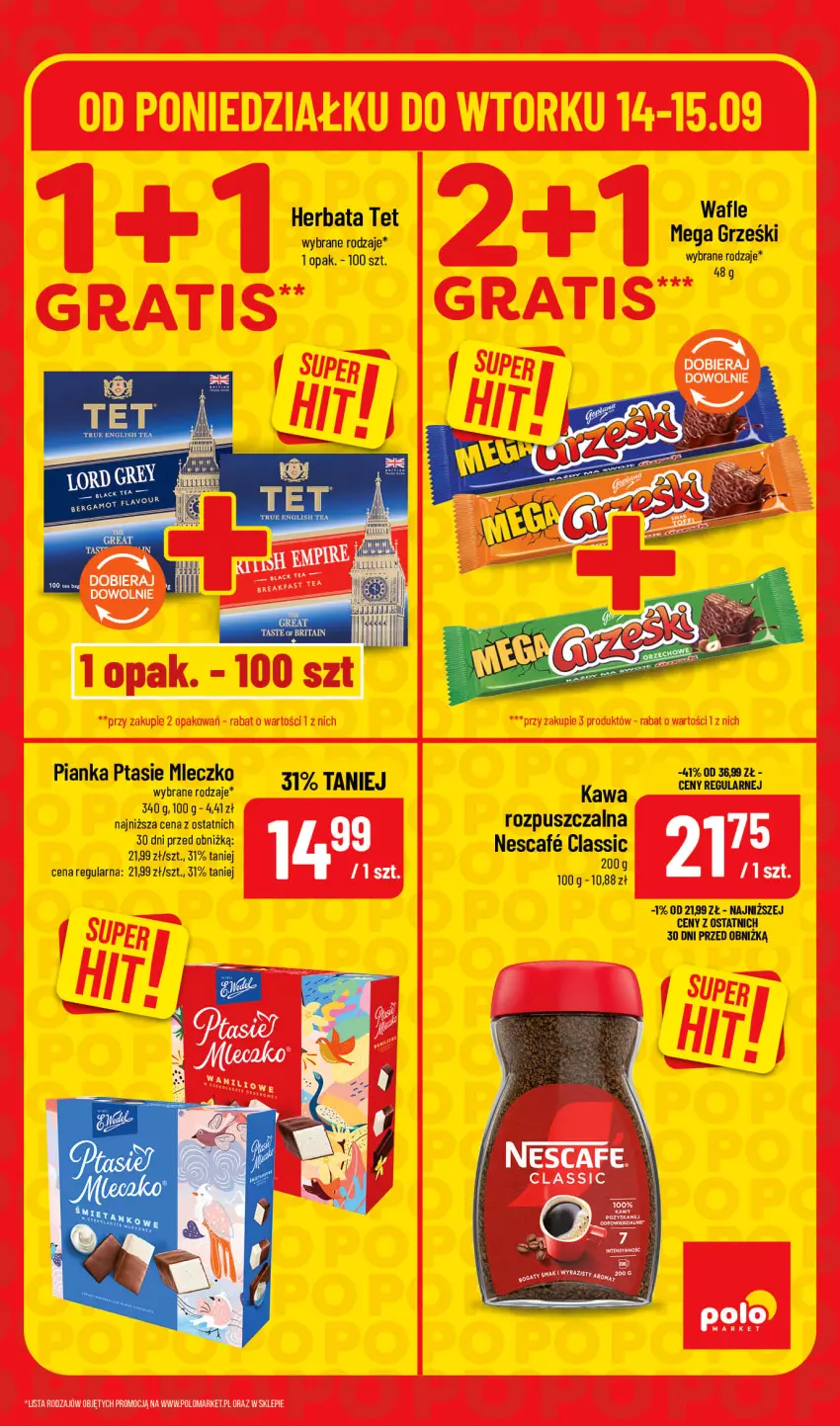 Gazetka promocyjna PoloMarket - Katalog Superhity - ważna 14.09 do 15.09.2026 - strona 5 - produkty: Grześki, Herbata, Kawa, Mleczko, Ptasie mleczko, Wafle