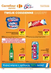 Gazetka promocyjna Carrefour - Gazetka Express - Gazetka - ważna od 05.12 do 05.12.2022 - strona 1 - produkty: Piwo, Ser, Gra, Danone, Wafelek, Kosz, Heineken, Serek homogenizowany, Serek, Tiger, Góralki