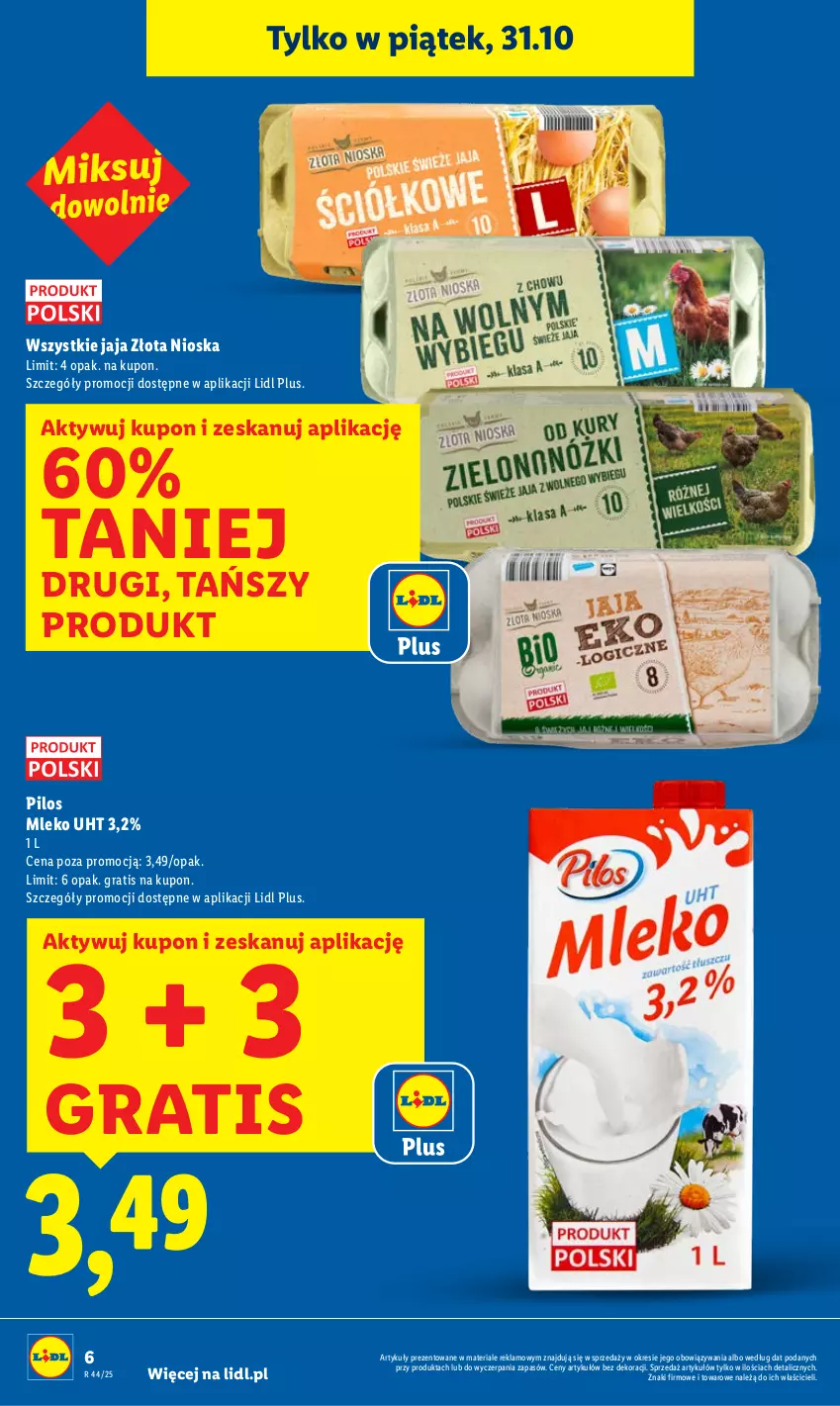 Gazetka promocyjna Lidl - GAZETKA - ważna 30.10 do 31.10.2025 - strona 6 - produkty: Gra, Jaja, Mleko, Pilos