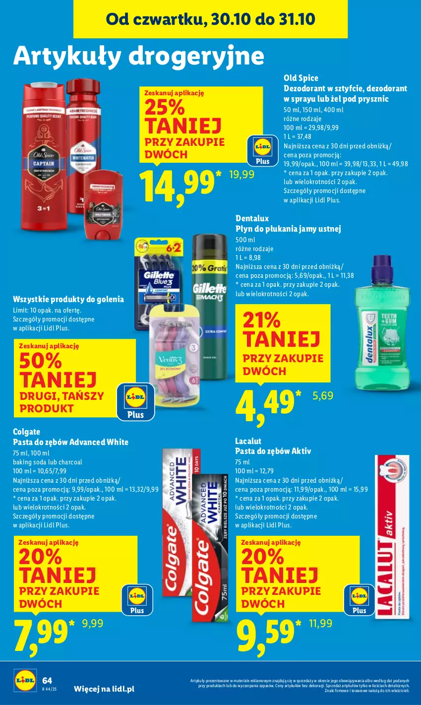 Gazetka promocyjna Lidl - GAZETKA - ważna 30.10 do 31.10.2025 - strona 66 - produkty: Colgate, Dezodorant, Lacalut, LG, Old Spice, Pasta do zębów, Płyn do płukania, Płyn do płukania jamy ustnej