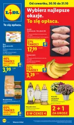 Gazetka promocyjna Lidl - GAZETKA - Gazetka - ważna od 31.10 do 31.10.2025 - strona 1 - produkty: Kurczak, Banany, Pilos, Znicz, Masło