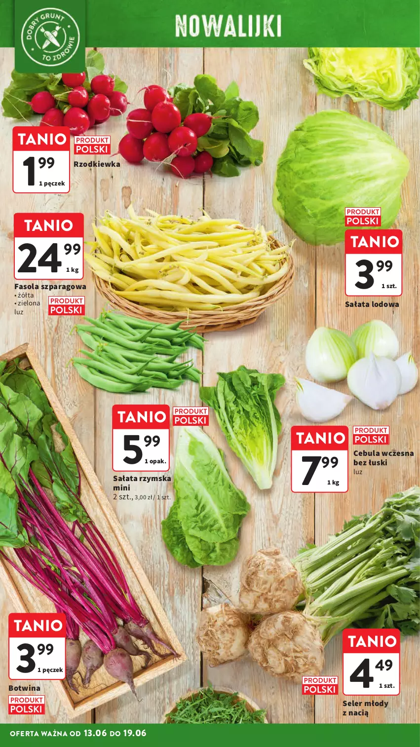 Gazetka promocyjna Intermarche - ważna 13.06 do 19.06.2024 - strona 20 - produkty: Cebula, Fa, Fasola, Fasola szparagowa, Rzodkiewka, Sałat, Sałata lodowa