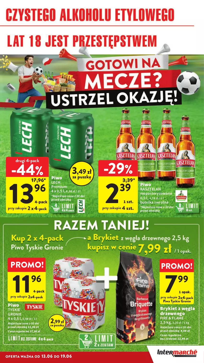 Gazetka promocyjna Intermarche - ważna 13.06 do 19.06.2024 - strona 3 - produkty: Kasztelan, Lech Premium, Piwa, Piwo, Tyskie