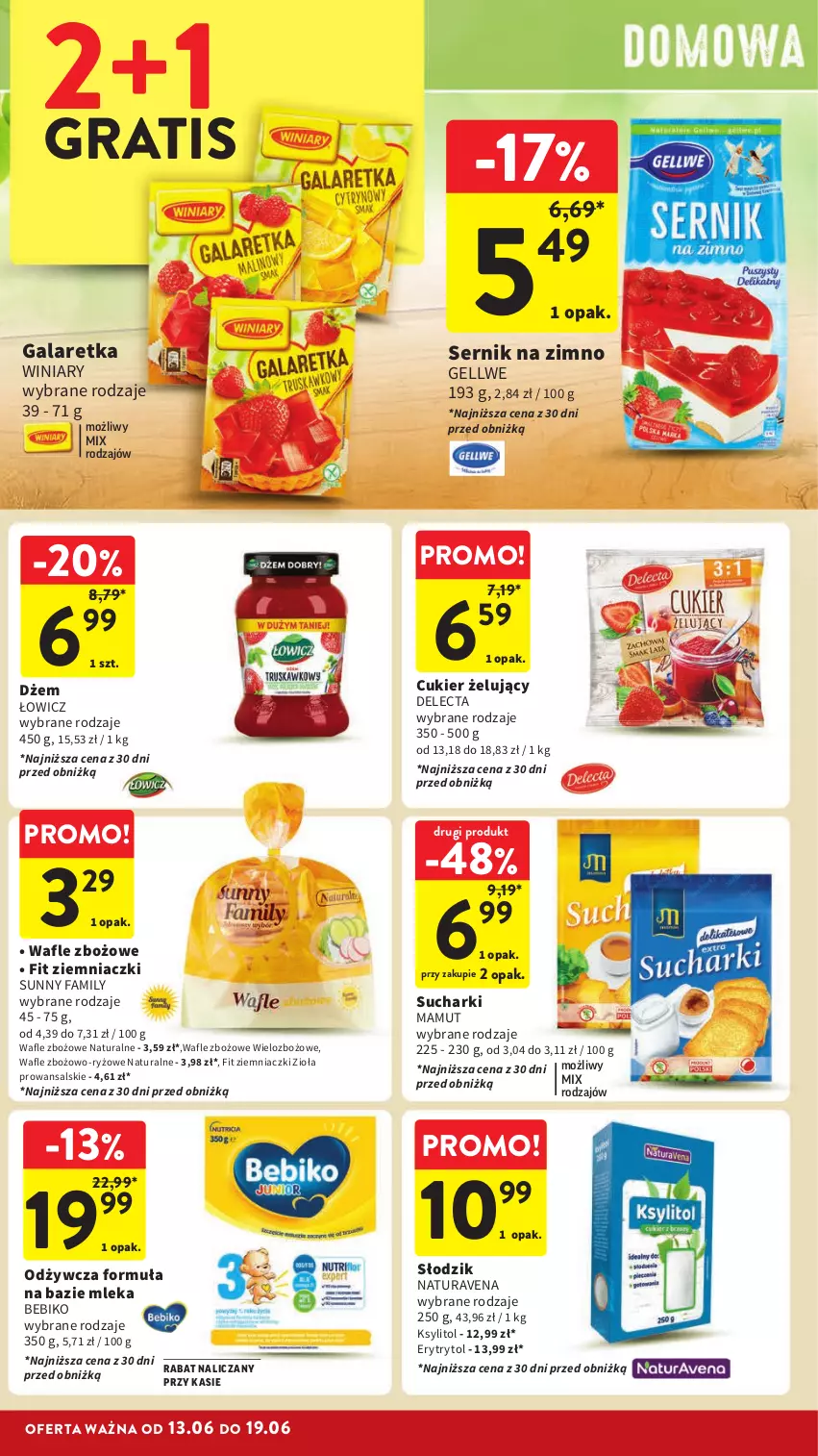 Gazetka promocyjna Intermarche - ważna 13.06 do 19.06.2024 - strona 34 - produkty: Bebiko, Cukier, Delecta, Dżem, Fa, Gala, Galaretka, Gra, Ksylitol, Ryż, Ser, Wafle, Winiary