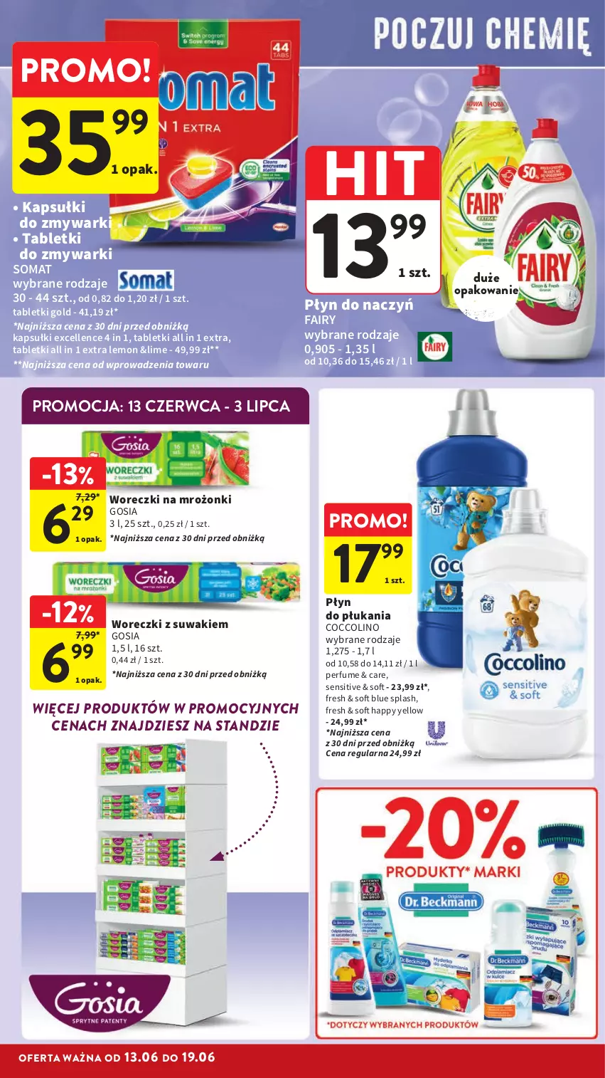 Gazetka promocyjna Intermarche - ważna 13.06 do 19.06.2024 - strona 42 - produkty: Coccolino, Fa, Fairy, Perfum, Płyn do płukania, Somat, Tablet, Tabletki do zmywarki, Zmywarki