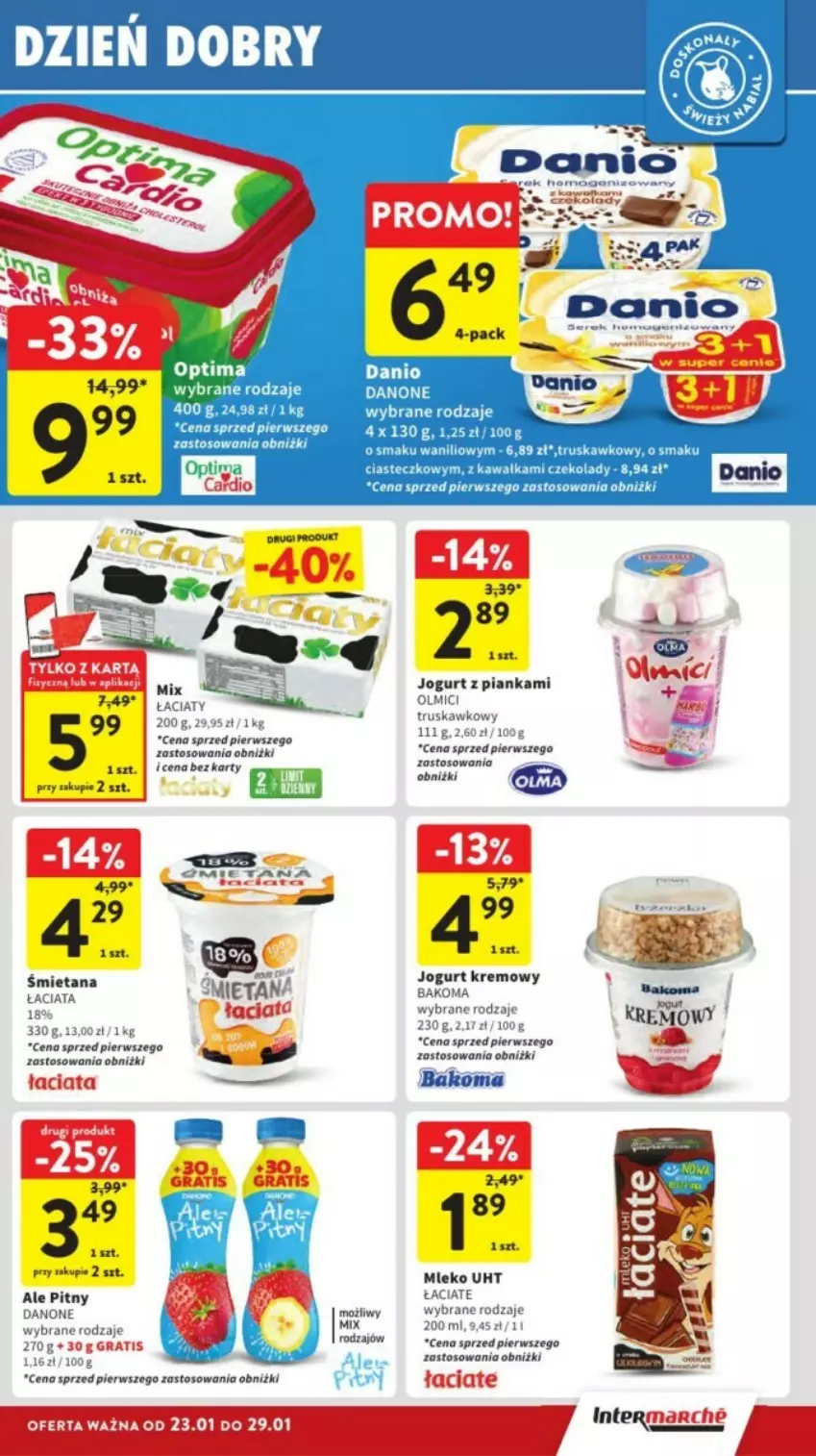 Gazetka promocyjna Intermarche - ważna 27.01 do 29.01.2025 - strona 13 - produkty: Bakoma, Danone, Jogurt, Kawa, Mleko, Optima