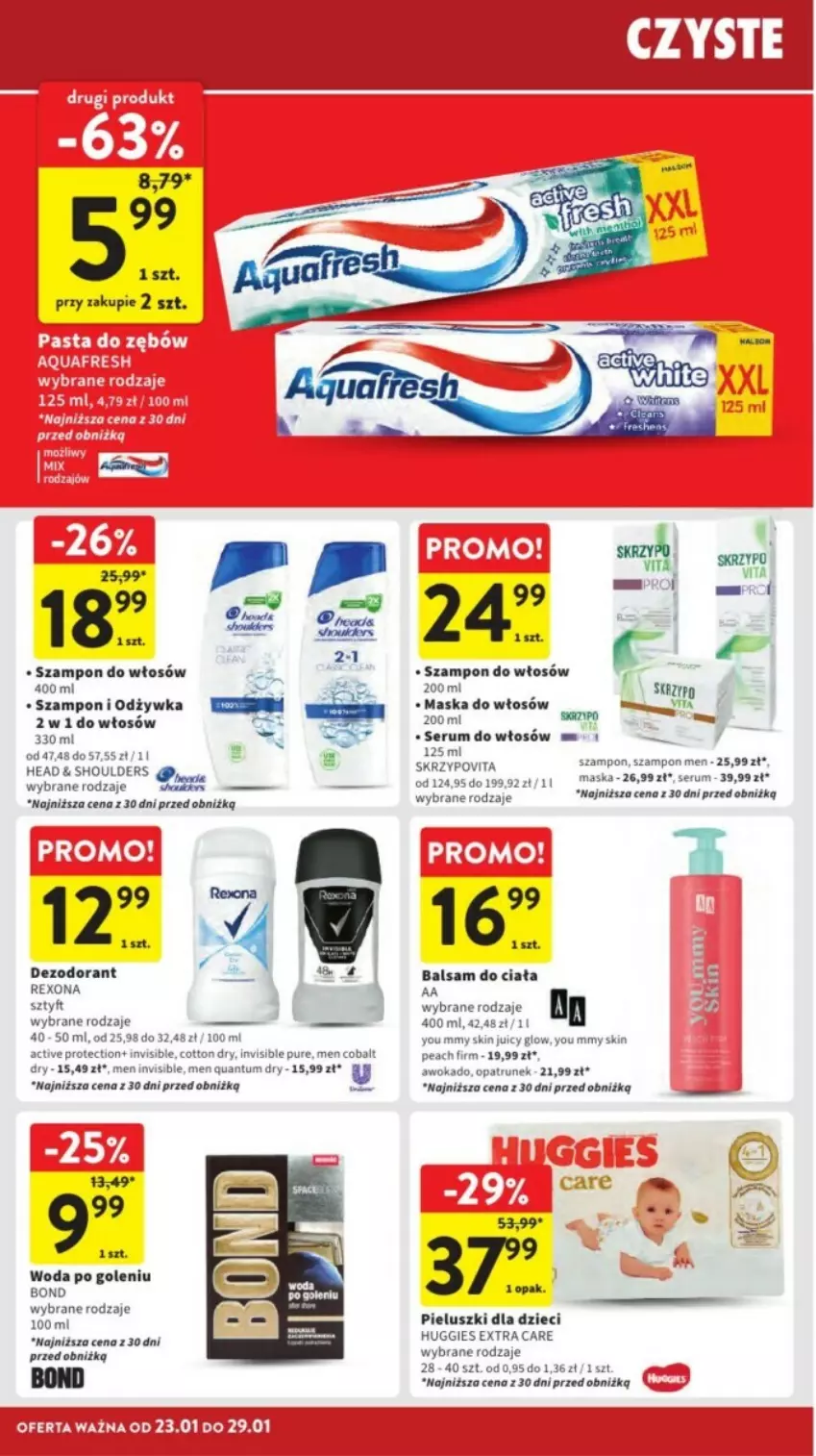 Gazetka promocyjna Intermarche - ważna 27.01 do 29.01.2025 - strona 27 - produkty: Balsam do ciała, Dezodorant, Dzieci, Huggies, Maska, Maska do włosów, Odżywka, Pur, Rexona, Rum, Ser, Serum, Serum do włosów, Szampon, Woda, Woda po goleniu