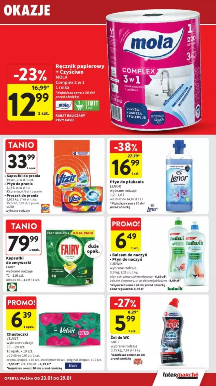 Gazetka promocyjna Intermarche - ważna 27.01 do 29.01.2025 - strona 28 - produkty: Chusteczki, Fa, Fairy, Gin, Kret, Lenor, Ludwik, Płyn do płukania, Ser, Velvet, Vizir, Zmywarki