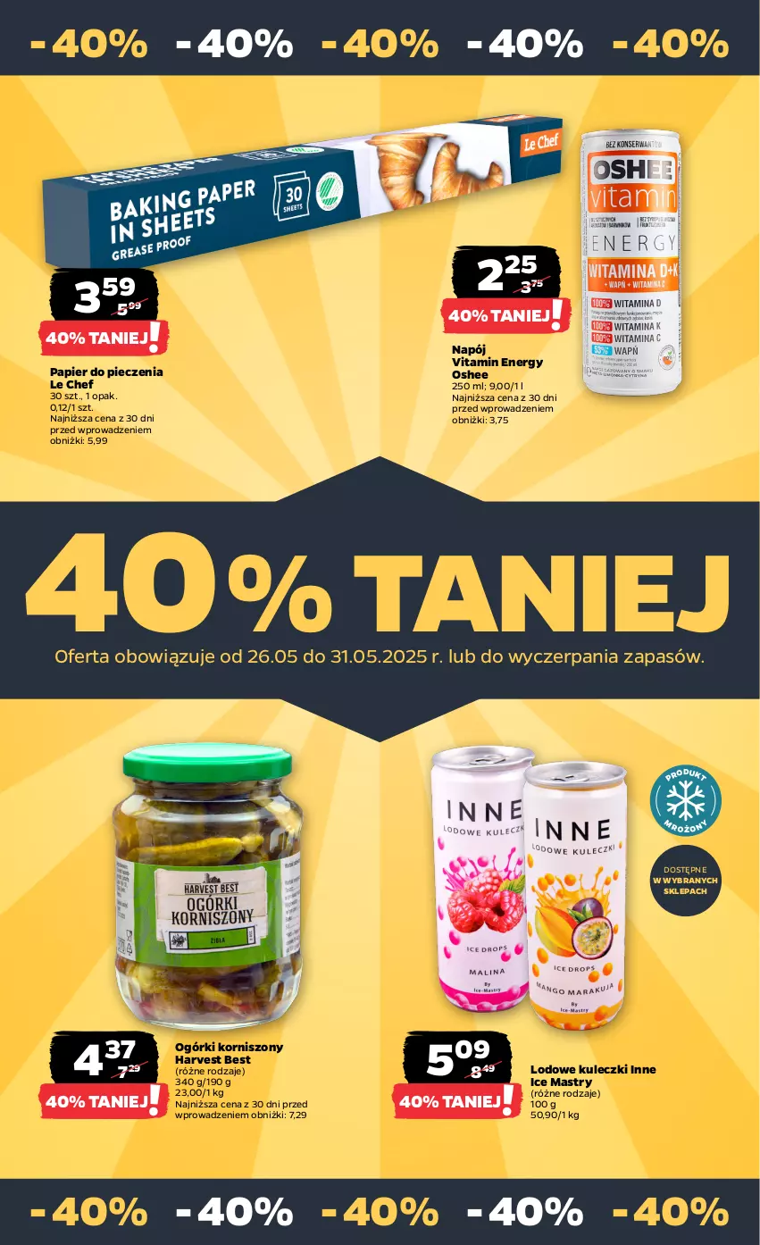 Gazetka promocyjna Netto - Od Poniedziałku - ważna 26.05 do 31.05.2025 - strona 22 - produkty: Korniszony, Napój, Oshee, Papier, Papier do pieczenia, Piec