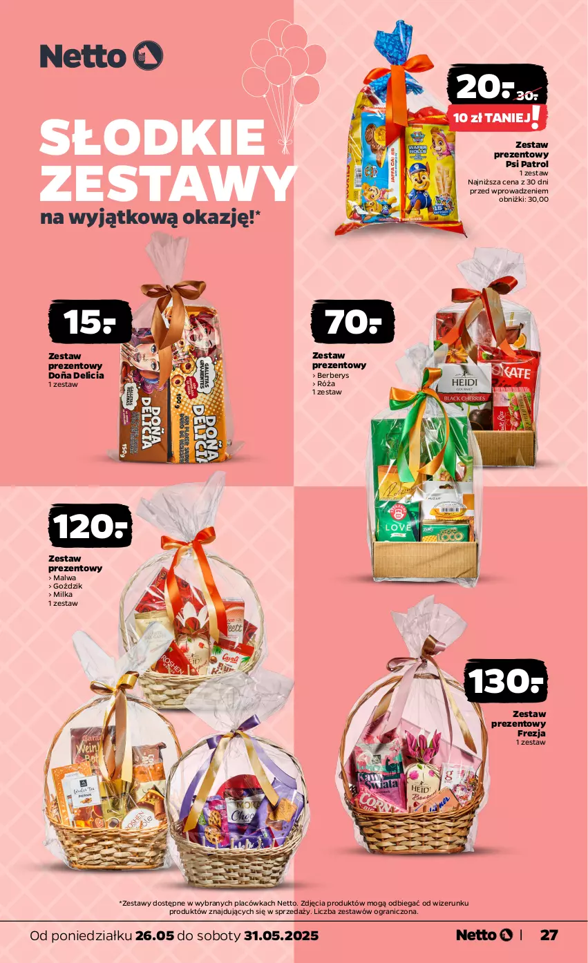 Gazetka promocyjna Netto - Od Poniedziałku - ważna 26.05 do 31.05.2025 - strona 27 - produkty: Gra, Milka, Psi Patrol, Róża, Zestaw prezentowy