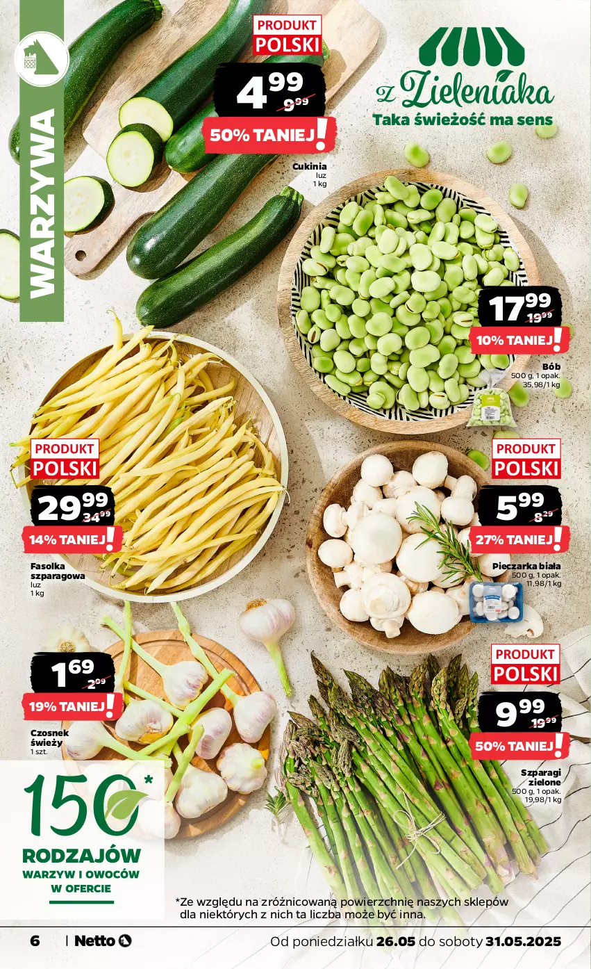 Gazetka promocyjna Netto - Od Poniedziałku - ważna 26.05 do 31.05.2025 - strona 6 - produkty: Czosnek, Fa, Piec, Pieczarka, Warzywa