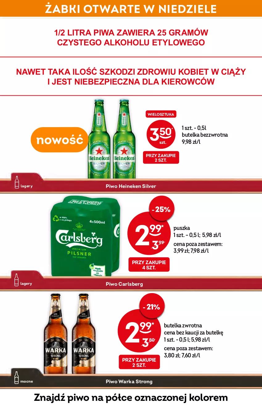 Gazetka promocyjna Żabka - ważna 23.02 do 01.03.2022 - strona 13 - produkty: Carlsberg, Gra, Heineken, Piec, Piwa, Piwo, Warka