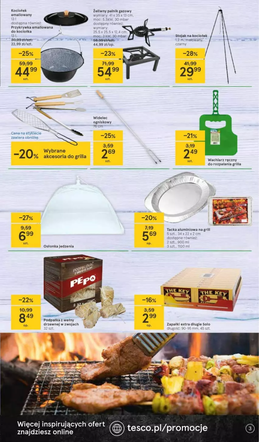 Gazetka promocyjna Tesco - Tesco katalog Ogród - ważna 22.04 do 19.05.2021 - strona 3 - produkty: Gra, Grill, Koc, Osłonka, Stojak, Widelec