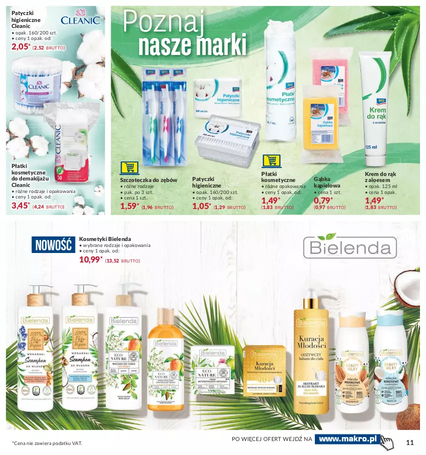 Gazetka promocyjna Makro - [Oferta specjalna] Zimowa pielęgnacja - ważna 09.02 do 22.02.2021 - strona 11 - produkty: Bielenda, Cleanic, Krem do rąk, Makijaż, Płatki kosmetyczne, Szczoteczka, Szczoteczka do zębów