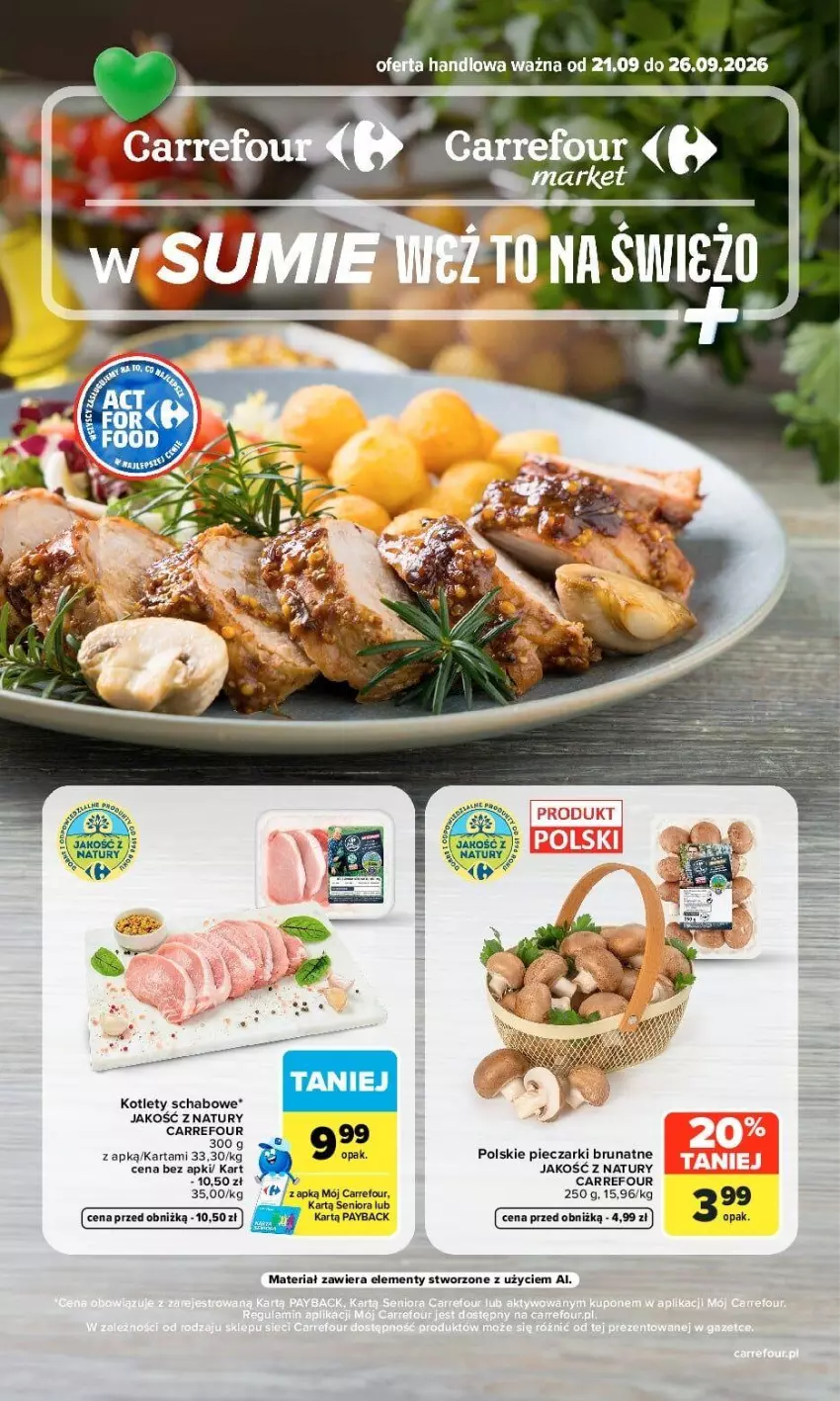 Gazetka promocyjna Carrefour - Gazetka Carrefour, Market w SUMIE weź to na świeżo - ważna 21.09 do 26.09.2026 - strona 1 - produkty: Kotlet, Piec