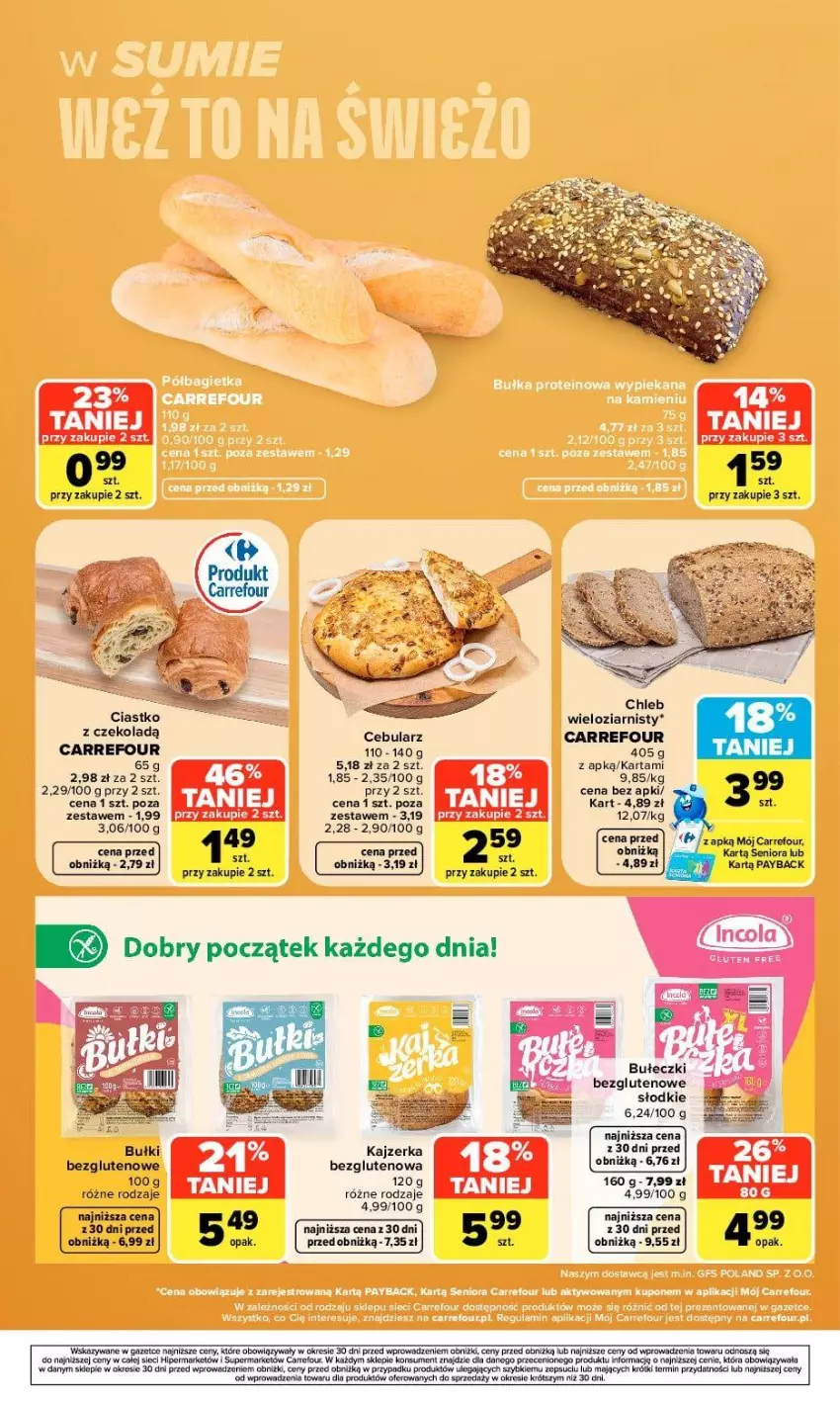 Gazetka promocyjna Carrefour - Gazetka Carrefour, Market w SUMIE weź to na świeżo - ważna 21.09 do 26.09.2026 - strona 10 - produkty: Bułeczki, Cebula, Chleb, Ciastka, Kajzerka, Klej