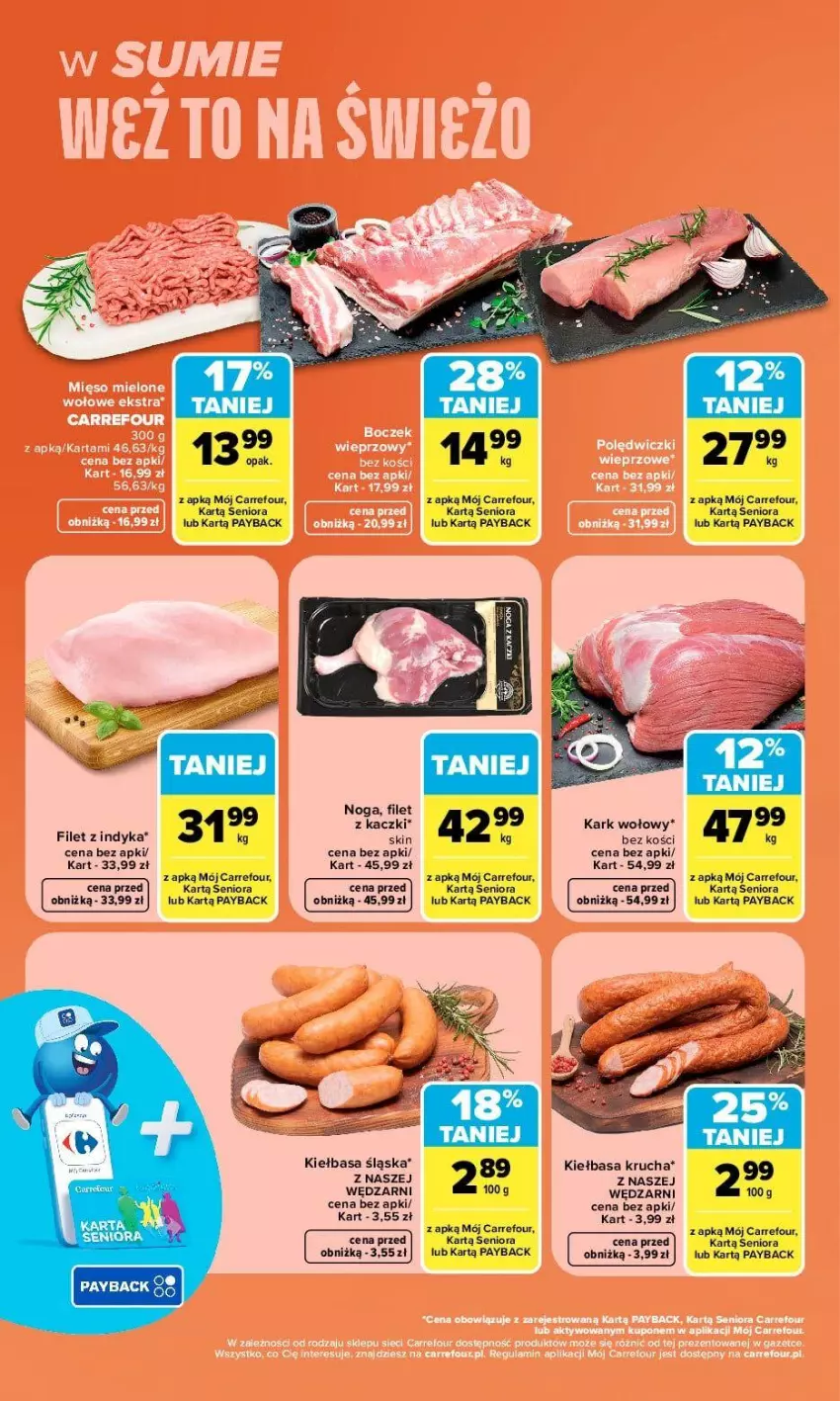 Gazetka promocyjna Carrefour - Gazetka Carrefour, Market w SUMIE weź to na świeżo - ważna 21.09 do 26.09.2026 - strona 2 - produkty: Kark wołowy, Kiełbasa, Kiełbasa krucha, Kiełbasa śląska