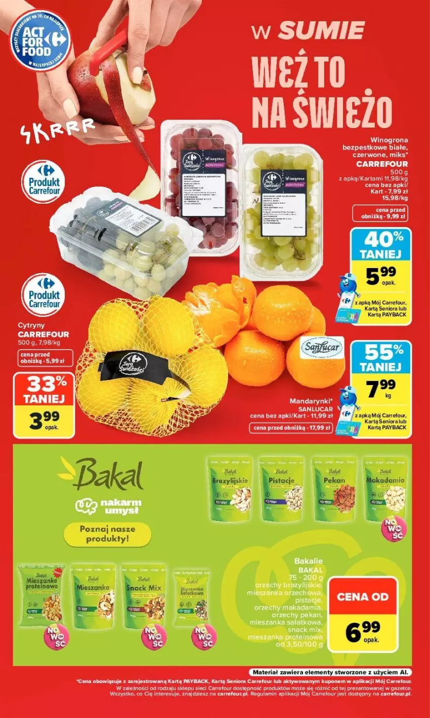 Gazetka promocyjna Carrefour - Gazetka Carrefour, Market w SUMIE weź to na świeżo - ważna 21.09 do 26.09.2026 - strona 8 - produkty: Mieszanka orzechowa, Mieszanka sałat, Sałat, Wino, Winogrona, Winogrona bezpestkowe