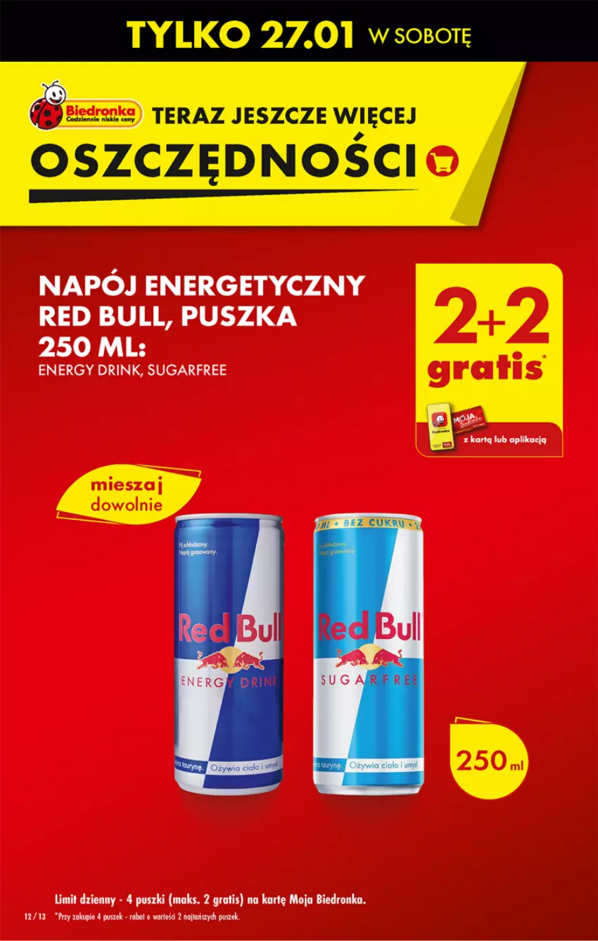 Gazetka promocyjna Biedronka - Od czwartku - ważna 25.01 do 31.01.2024 - strona 12 - produkty: Gra, Napój, Napój energetyczny, Red Bull, Tera