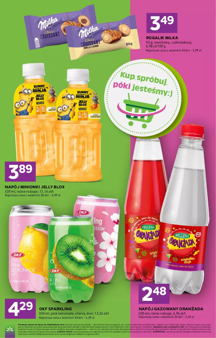 Gazetka promocyjna Stokrotka - Express - ważna 27.08 do 02.09.2026 - strona 5 - produkty: Kiwi, Mięso, Milka, Napój, Napój gazowany, Oranżada, Owoce, Rogal, Warzywa