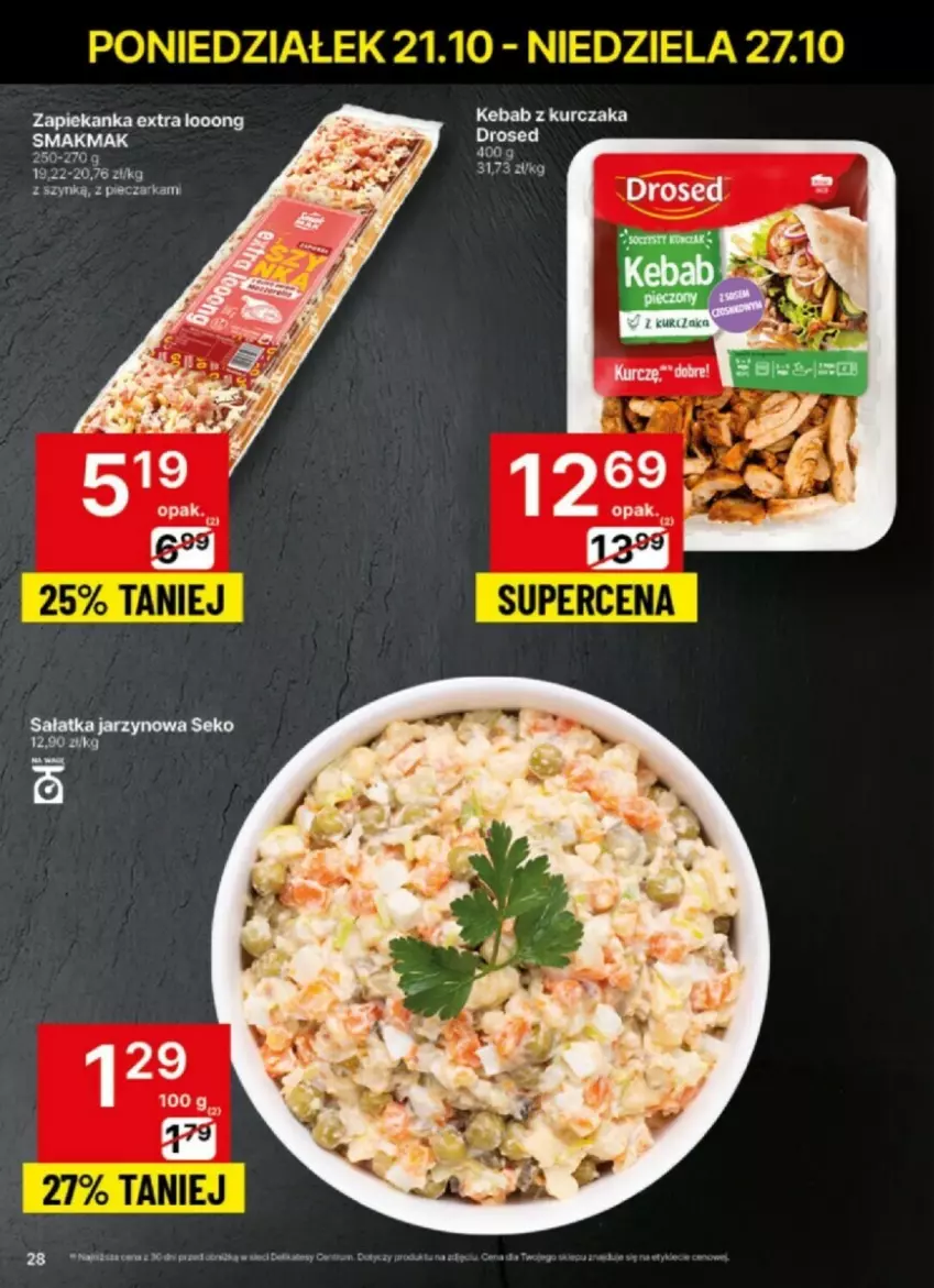 Gazetka promocyjna Delikatesy Centrum - ważna 21.10 do 27.10.2024 - strona 21 - produkty: Kebab, Kebab z kurczaka, Kurczak, Piec, Pieczarka, Zapiekanka