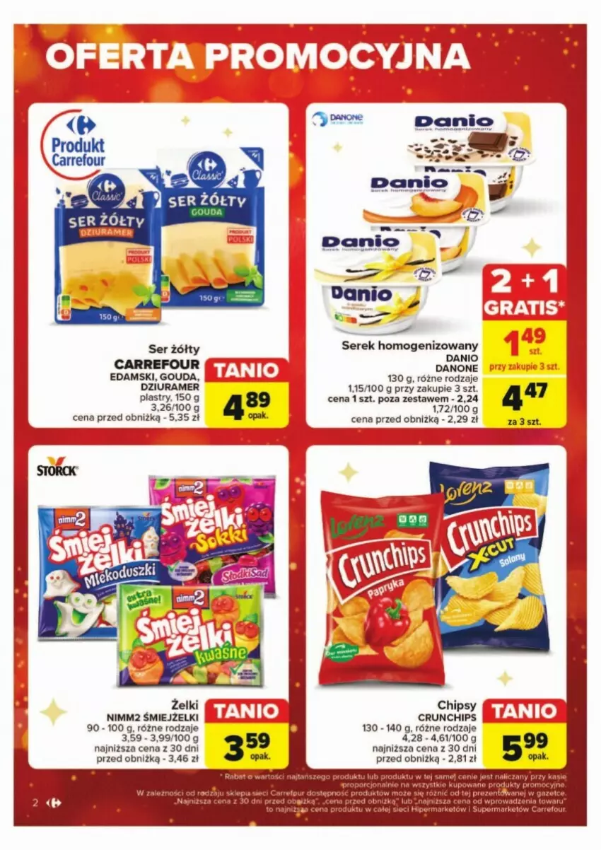 Gazetka promocyjna Carrefour - ważna 02.12 do 07.12.2024 - strona 12 - produkty: Chipsy, Crunchips, Danio, Danone, Nimm2, Por, Ser, Serek, Serek homogenizowany