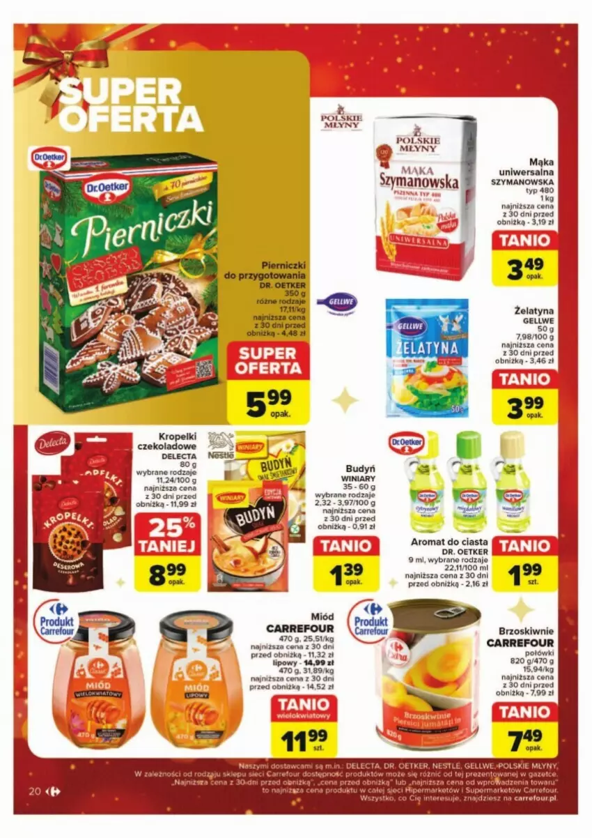 Gazetka promocyjna Carrefour - ważna 02.12 do 07.12.2024 - strona 13 - produkty: Budyń, Delecta, Dr. Oetker, Mąka, Mąka uniwersalna, Miód, Polskie Młyny, Winiary