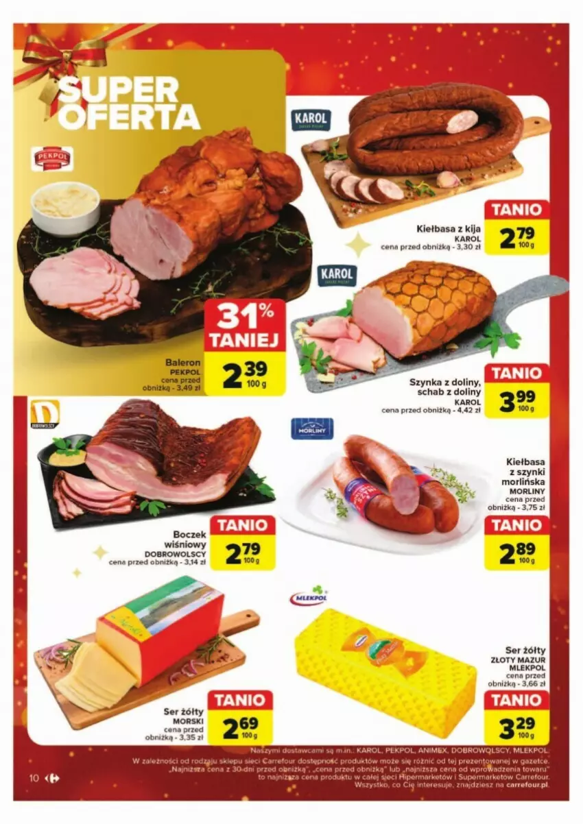 Gazetka promocyjna Carrefour - ważna 02.12 do 07.12.2024 - strona 2 - produkty: Kiełbasa, Morliny, Pekpol, Ser, Szynka, Złoty Mazur