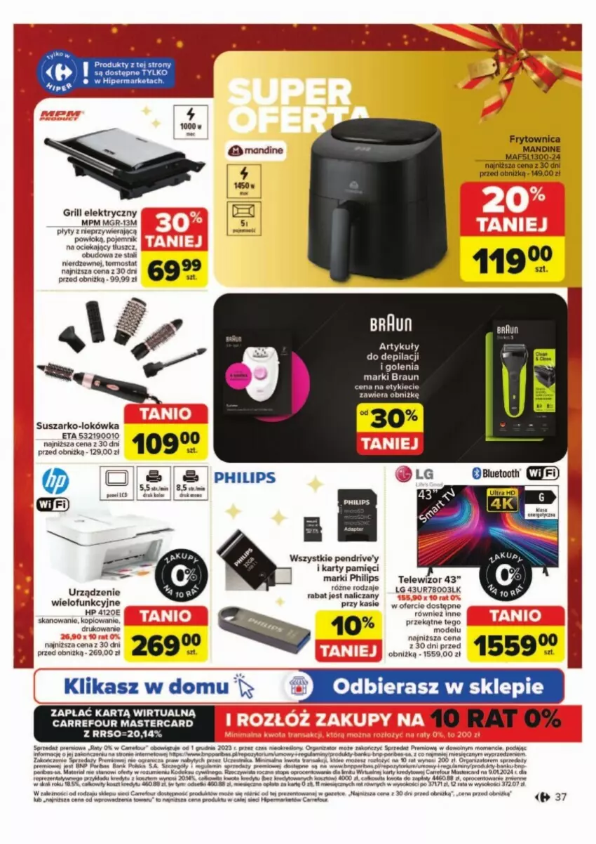 Gazetka promocyjna Carrefour - ważna 02.12 do 07.12.2024 - strona 31 - produkty: Braun, Gra, Grill, HP, Kosz, LG, Lokówka, Mus, NBA, Pendrive, Philips, Pojemnik, Por, Rum, Sok, Telewizor, Termos, Top, Tran, Urządzenie wielofunkcyjne