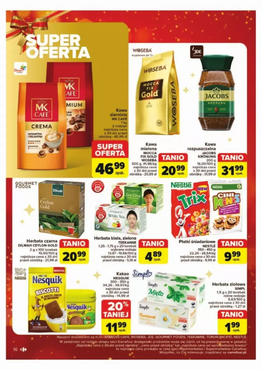 Gazetka promocyjna Carrefour - ważna 02.12 do 07.12.2024 - strona 8 - produkty: Cif, Danio, Dilmah, Herbata, Herbata czarna, Jacobs, Kakao, Kawa, Kawa ziarnista, Teekanne, Woseba