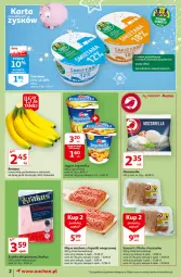 Gazetka promocyjna Auchan - Magia cenowa Moje Auchan - Gazetka - ważna od 24.11 do 24.11.2021 - strona 2 - produkty: Mozzarella, Kurczak, Banany, Mięso mielone, Mięso mielone z łopatki wieprzowej, Krakus, Por, Bell, Jogurt, Szynka, Sport, Bella, Jogobella, Mięso