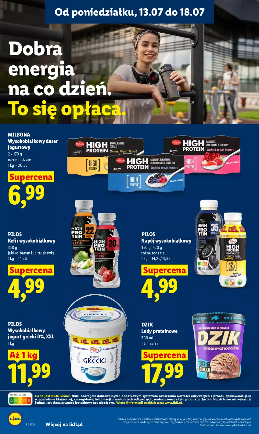 Gazetka promocyjna Lidl - Gazetka ważna od 13.07 do 15.07 - ważna 13.07 do 15.07.2026 - strona 76 - produkty: Deser, Jogurt, Kefir, Lody, Napój, Pilos, Ser, Sok