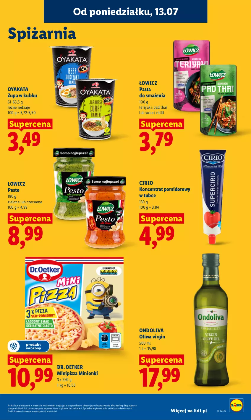 Gazetka promocyjna Lidl - Gazetka ważna od 13.07 do 15.07 - ważna 13.07 do 15.07.2026 - strona 89 - produkty: Dr. Oetker, Gin, Koncentrat pomidorowy, Oliwa, Pesto, Pizza, Zupa