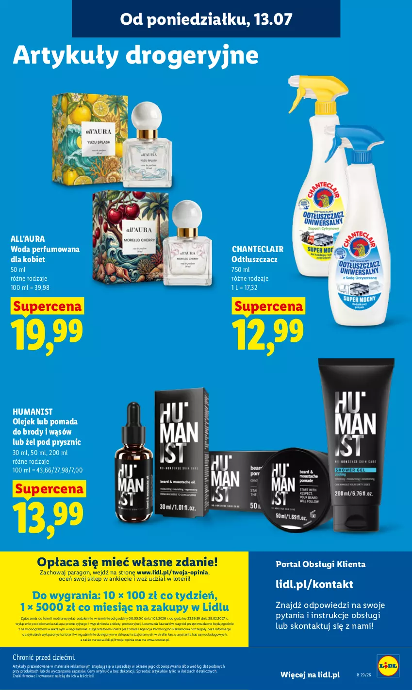 Gazetka promocyjna Lidl - Gazetka ważna od 13.07 do 15.07 - ważna 13.07 do 15.07.2026 - strona 91 - produkty: Gra, Laur, Mola, Odtłuszczacz, Olej, Perfum, Pomada, Por, Portal, Woda, Woda perfumowana
