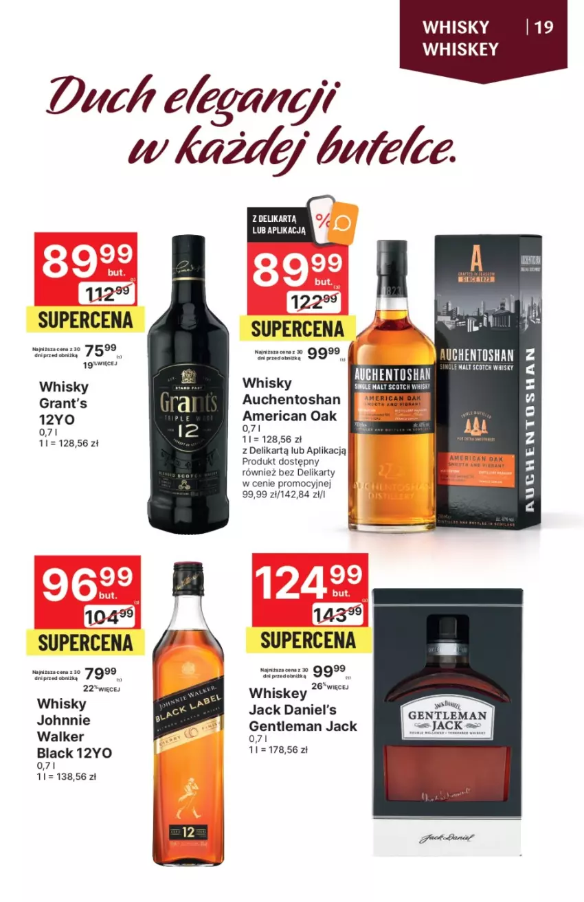 Gazetka promocyjna Delikatesy Centrum - DeliBarek DC42/DC43 - ważna 26.10 do 08.11.2023 - strona 19 - produkty: Gra, Grant's, Jack Daniel's, Lack, Whiskey, Whisky