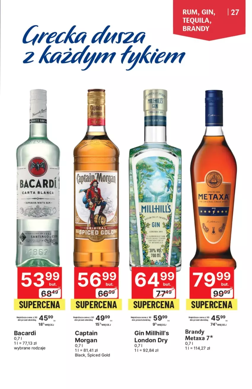 Gazetka promocyjna Delikatesy Centrum - DeliBarek DC42/DC43 - ważna 26.10 do 08.11.2023 - strona 27 - produkty: Bacardi, Brandy, Gin, Lack, Metaxa