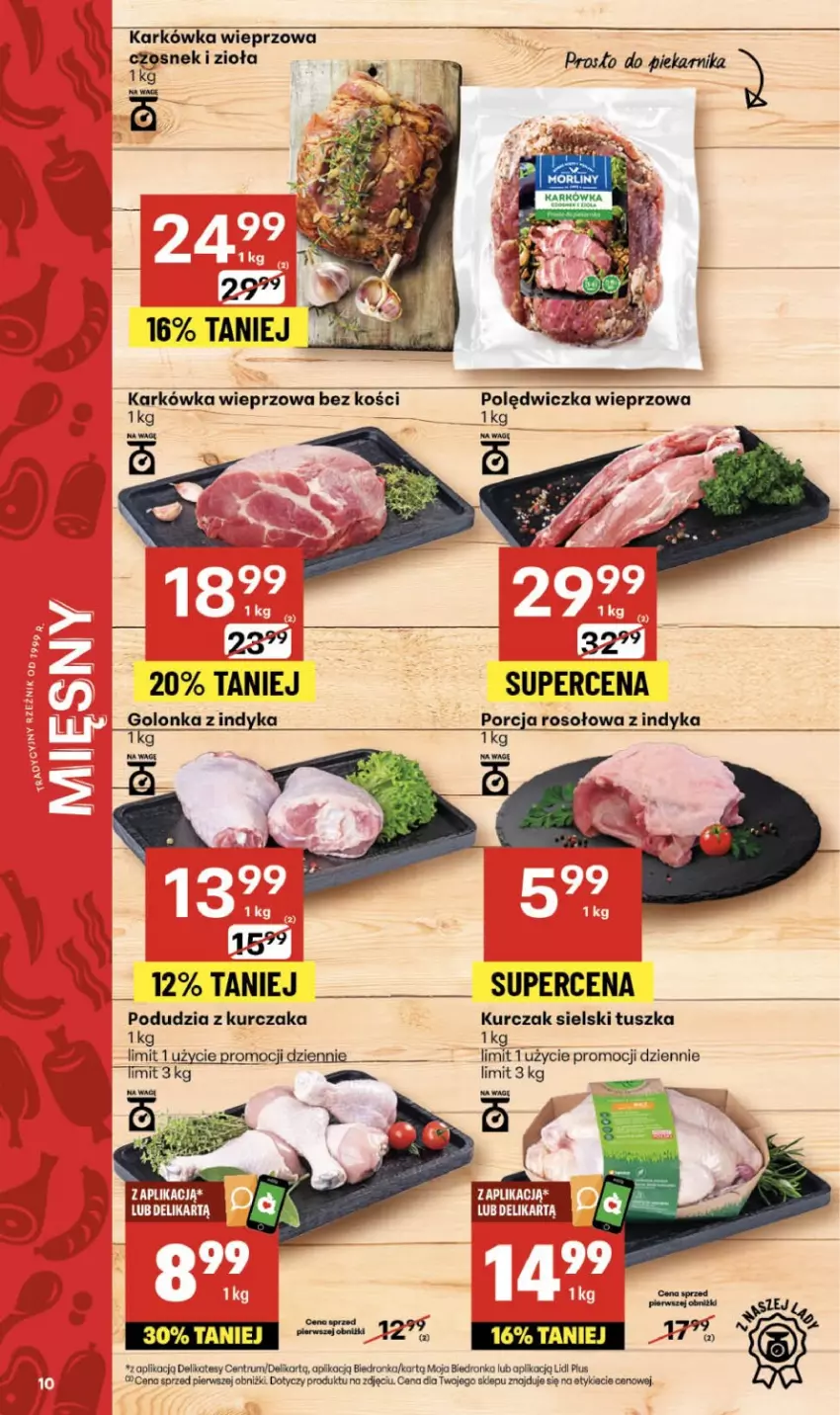 Gazetka promocyjna Delikatesy Centrum - Franczyza DC47 Czwartek - ważna 20.11 do 26.11.2025 - strona 10 - produkty: Czosnek, Golonka z indyka, Karkówka wieprzowa, Kurczak, Polędwiczka wieprzowa, Por, Rum, Ser, Tusz