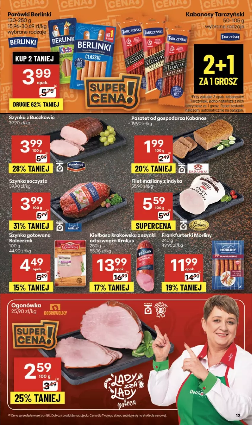 Gazetka promocyjna Delikatesy Centrum - Franczyza DC47 Czwartek - ważna 20.11 do 26.11.2025 - strona 13 - produkty: Frankfurterki, Kabanos, Keen, Ogonówka, Pasztet, Por, Szynka