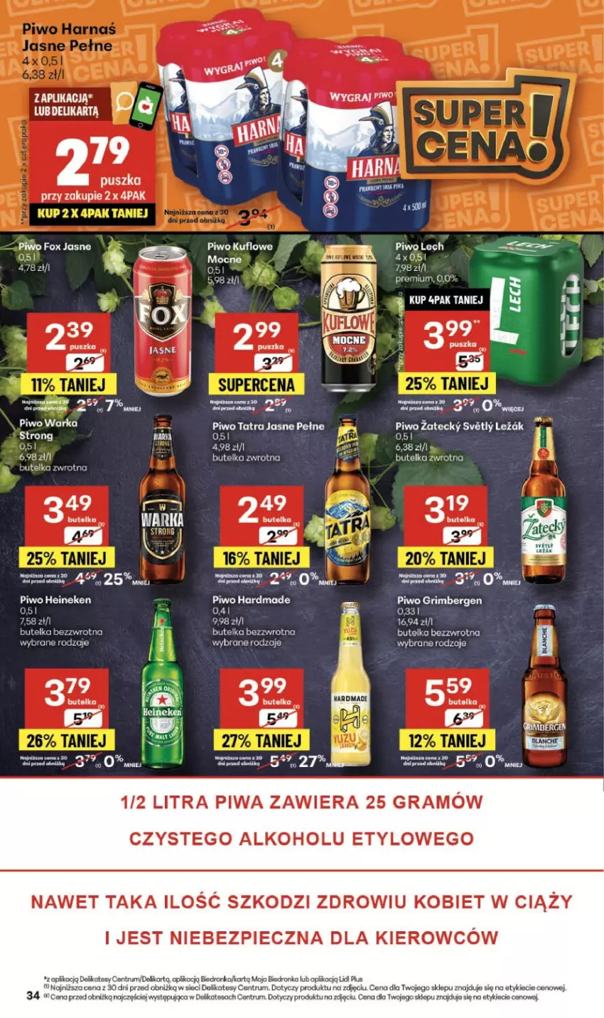 Gazetka promocyjna Delikatesy Centrum - Franczyza DC47 Czwartek - ważna 20.11 do 26.11.2025 - strona 34 - produkty: Fa, Gra, Heineken, Orka, Piec, Piwa, Piwo, Rum, Tatra, Warka