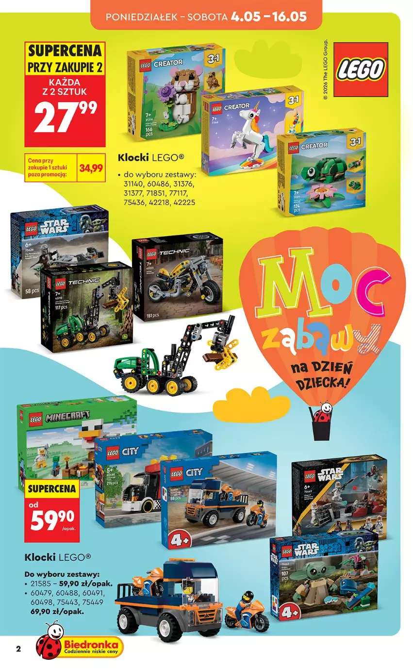 Gazetka promocyjna Biedronka - Okazje Tygodnia - ważna 04.05 do 16.05.2026 - strona 2 - produkty: Klocki, LEGO, Por