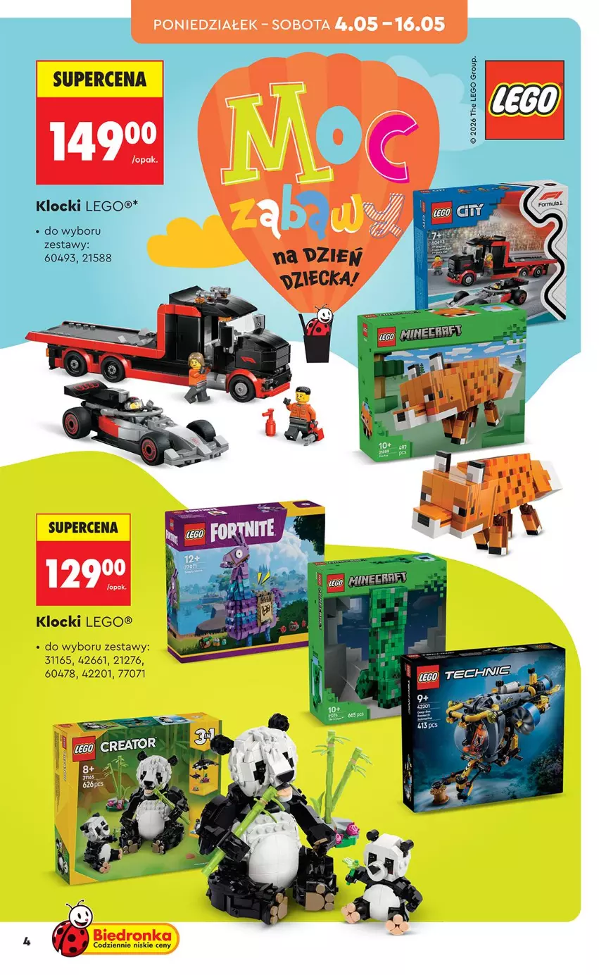 Gazetka promocyjna Biedronka - Okazje Tygodnia - ważna 04.05 do 16.05.2026 - strona 4 - produkty: Klocki, LEGO