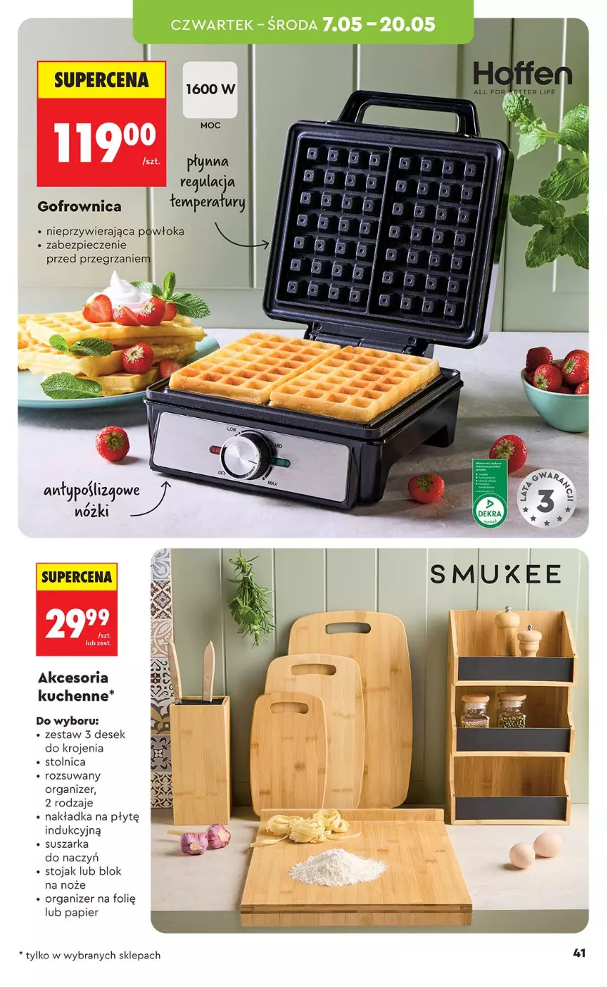 Gazetka promocyjna Biedronka - Okazje Tygodnia - ważna 04.05 do 16.05.2026 - strona 41 - produkty: Blok na noże, Gra, Noż, Organizer, Papier, Piec, Stojak, Stolnica, Suszarka, Suszarka do naczyń