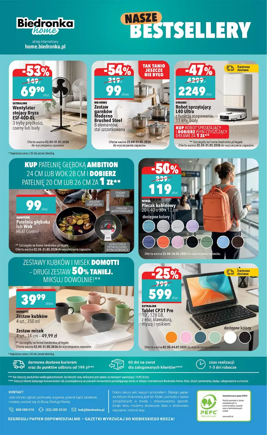 Gazetka promocyjna Biedronka - Okazje Tygodnia - ważna 04.05 do 16.05.2026 - strona 56 - produkty: Acer, Bryza, Fa, Mop, Mysz, Plecak, Por, Robot, Tablet, Wella
