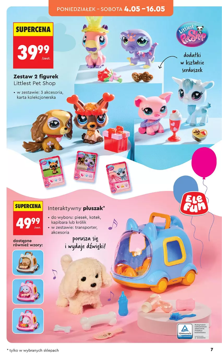 Gazetka promocyjna Biedronka - Okazje Tygodnia - ważna 04.05 do 16.05.2026 - strona 7 - produkty: Kotek, Królik, Littlest Pet Shop, Pluszak, Por, Ser, Sport, Tera, Tran