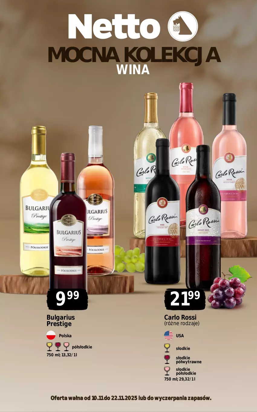 Gazetka promocyjna Netto - Alkohole - Wina - ważna 10.11 do 22.11.2025 - strona 1 - produkty: Carlo Rossi, LG